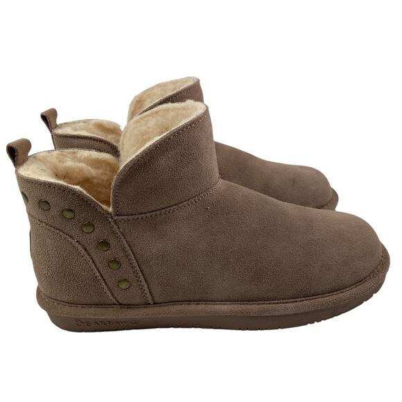 Bearpaw Annabelle Taupe Suede Leather Winter Boots Women's Size 9 - Picture 2 of 8